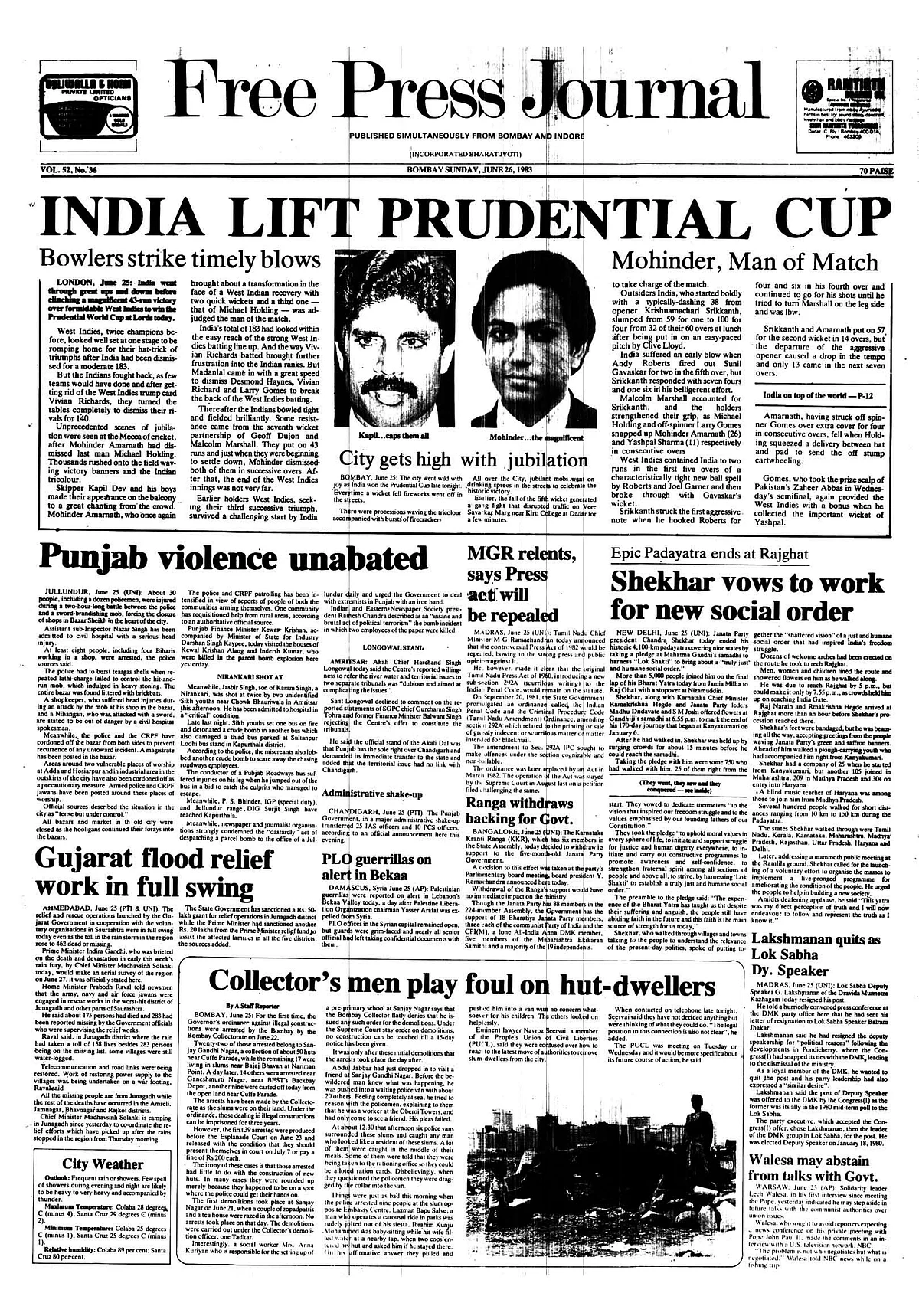 From the FPJ Archives: When India made World Cup history in 1983