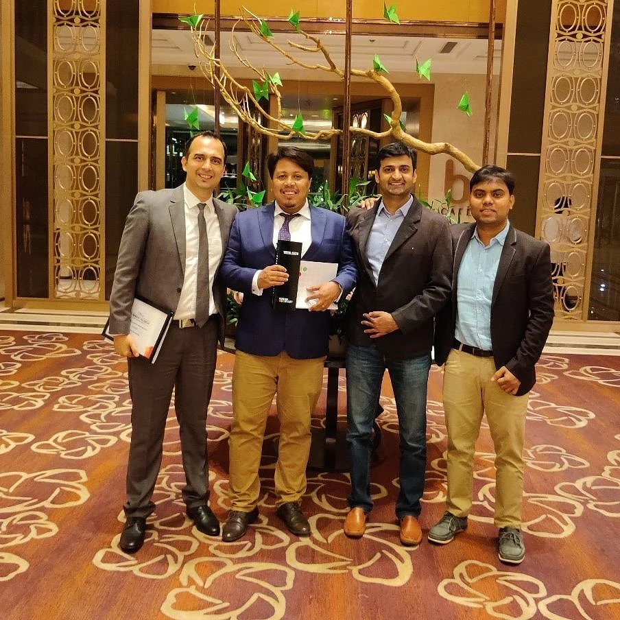 Nikit Shrungarpawar (second from right) with founding team of Tathya. Earth