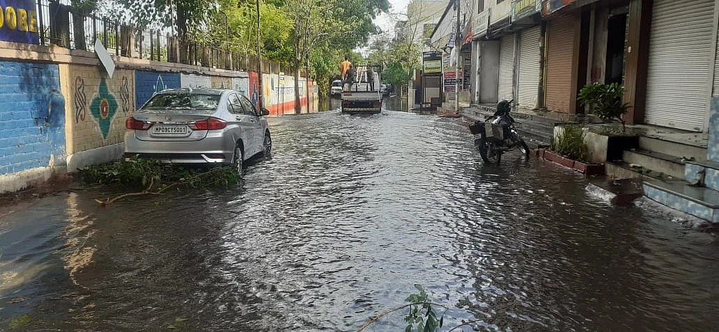 Waterlogging was reported from several areas on the city following the showers.