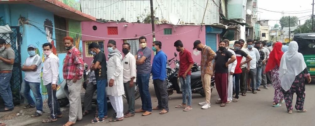 View of vaccination centre in Musakhedi, Azad Nagar on Saturday