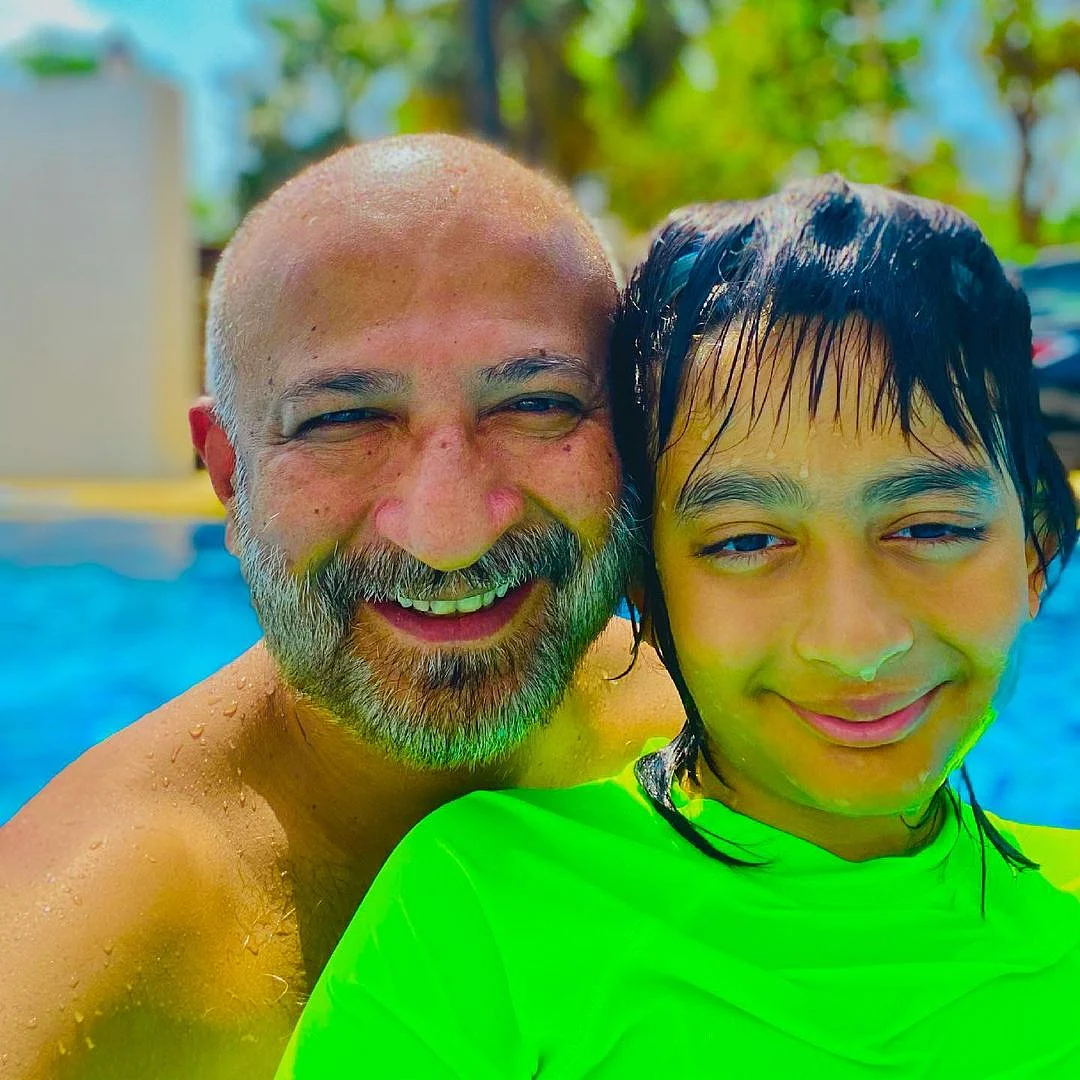In Pics: Raj Kaushal’s doting dad moments with son Vir and daughter Tara