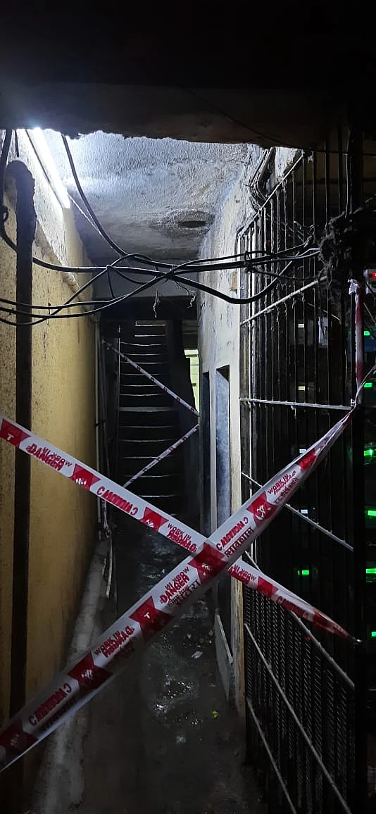 Photos: Part of building collapses in Thane, TMC vacates six adjoining building for safety