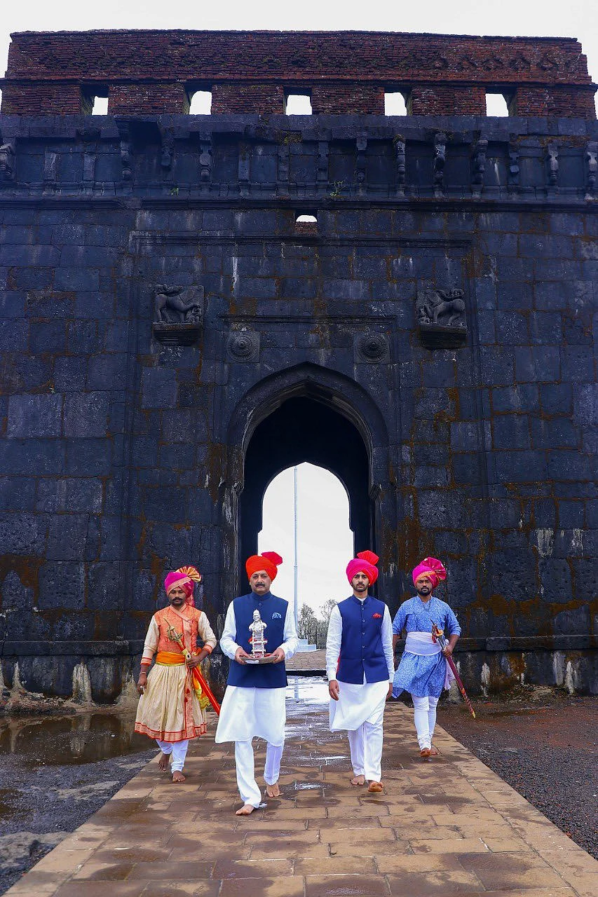 BJP MP Sambhaji Raje Chhatrapati celebrated Shiv Rajyabhishek Din to commemorate the coronation day of the great Maratha warrior king Chhatrapati Shivaji Maharaj at the Raigad Fort on June 6, 2021.