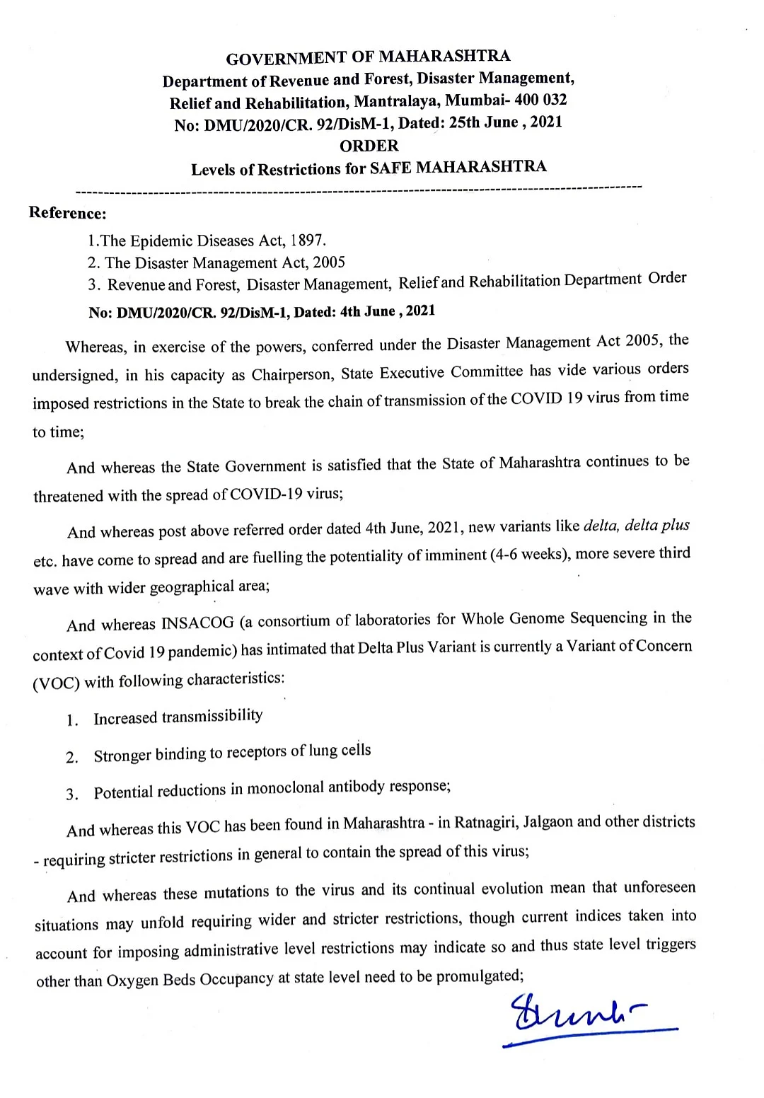 #BREAKING: Maharashtra govt imposes uniform restrictions in state amid threat of new Delta Plus variant