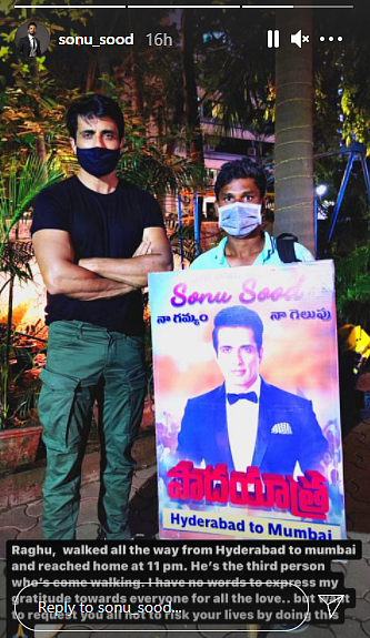 Sonu Sood meets another fan who walked from Hyderabad to Mumbai, urges people not to risk their lives by doing this