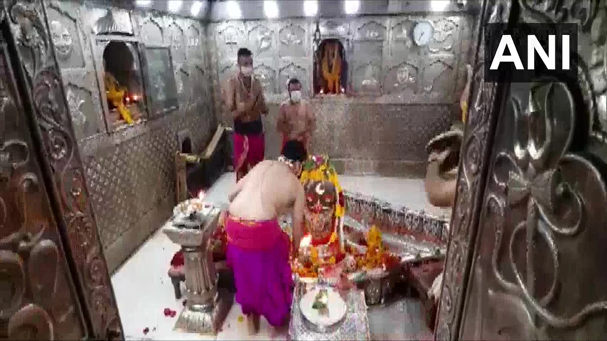 The Mahakaleshwar temple at Ujjain reopened for devotees on Monday, June 28, 2021,amid the Covid-19 lockdown.
