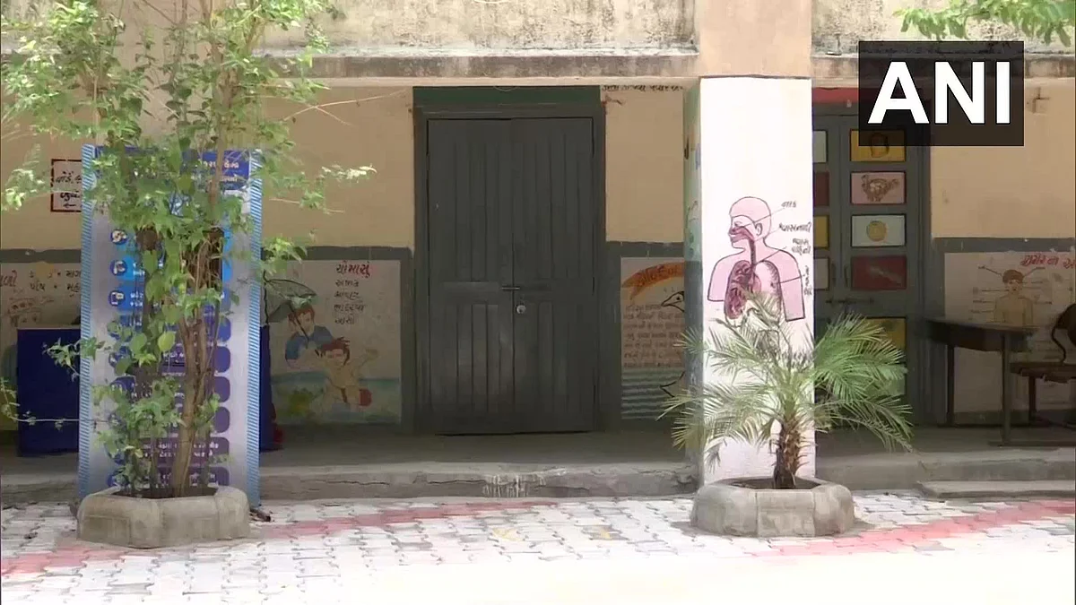 A deserted view of a vaccination centre that closed due to a shortage of COVID-19 vaccines, in Ahmedabad on Wednesday.