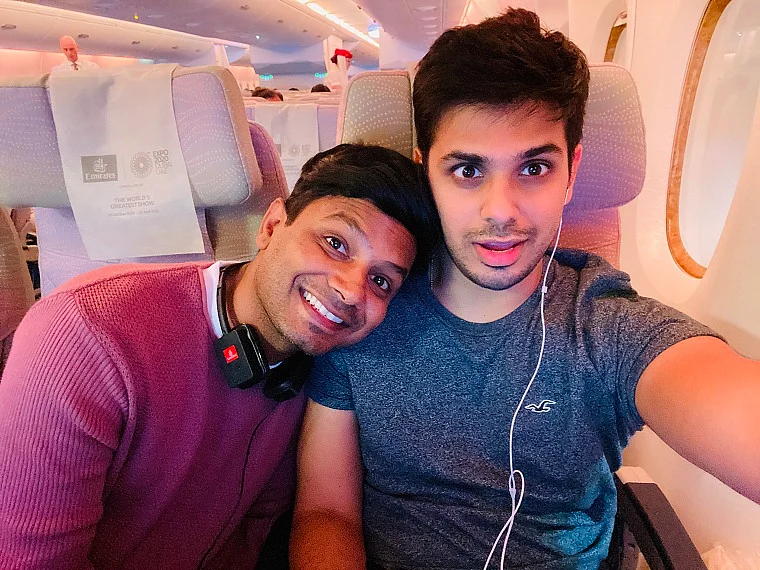 Shackya Nanda (left) is engaged to his partner Ajinkya Mhetre