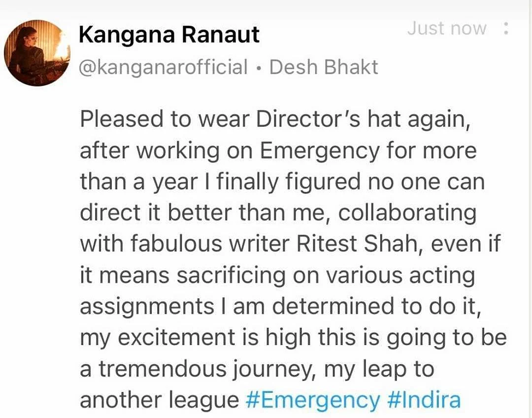 'No one can direct it better than me': Kangana Ranaut to helm Indira Gandhi film 'Emergency'