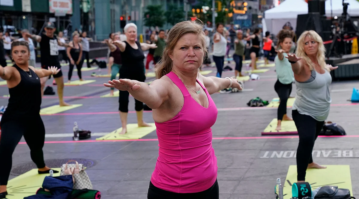 International Yoga Day 2021: Over 3,000 people perform Yoga at iconic Times Square; see pics
