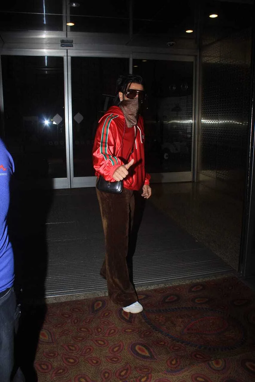 In Pics: Ranveer Singh spotted wearing a shiny sweatshirt worth Rs 1.15 lakh at Mumbai airport