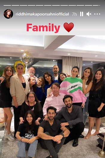 Riddhima wishes mom Neetu Kapoor, shares adorable family photo from birthday dinner featuring Ranbir and Alia