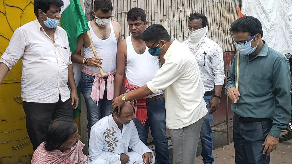 Congress workers stage protests against the constantly rising fuel prices in Asansol, West Bengal on Wednesday, July 7, 2021.