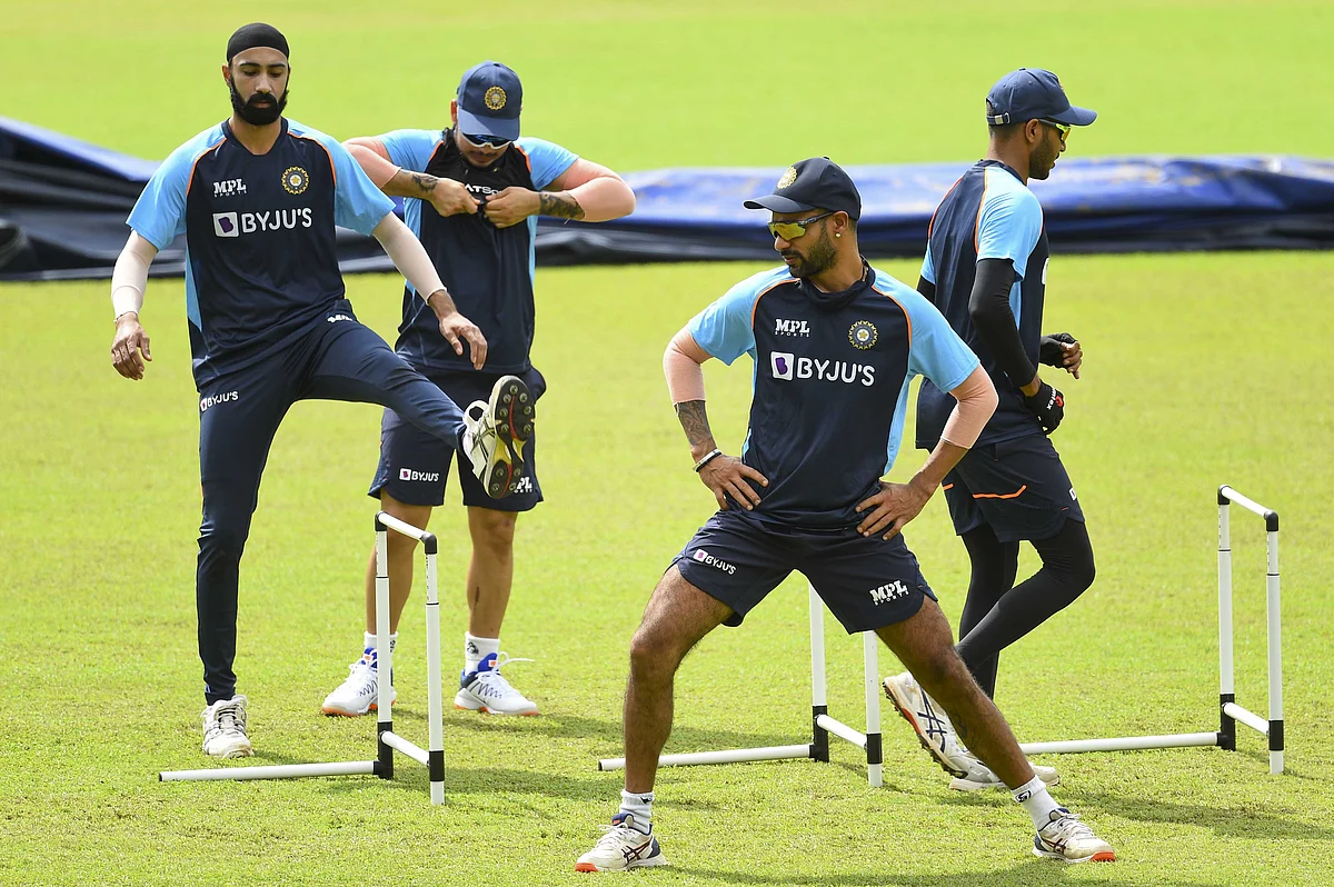 Indian players train in Colombo on July 2, 2021