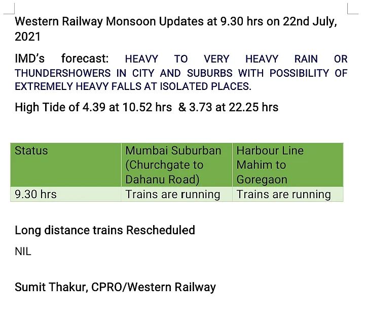 Mumbai Rains: From diverted BEST bus routes and traffic snarls to airport traffic and local train status - Click here for latest updates