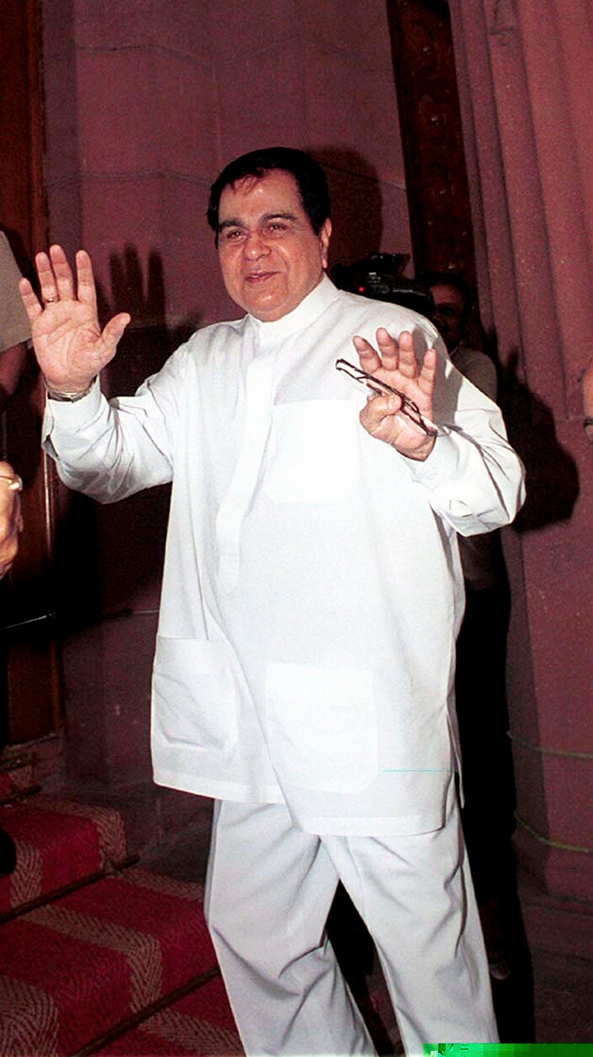 Dilip Kumar arrives at Parliament House to take oath as a Rajya Sabha member, in New Delhi.