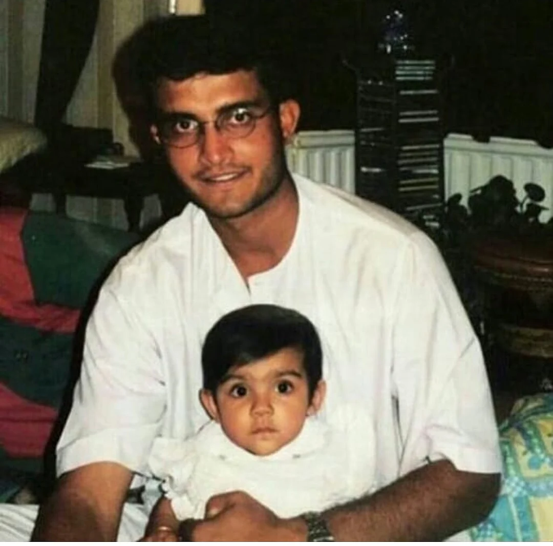 Sourav Ganguly with his baby girl