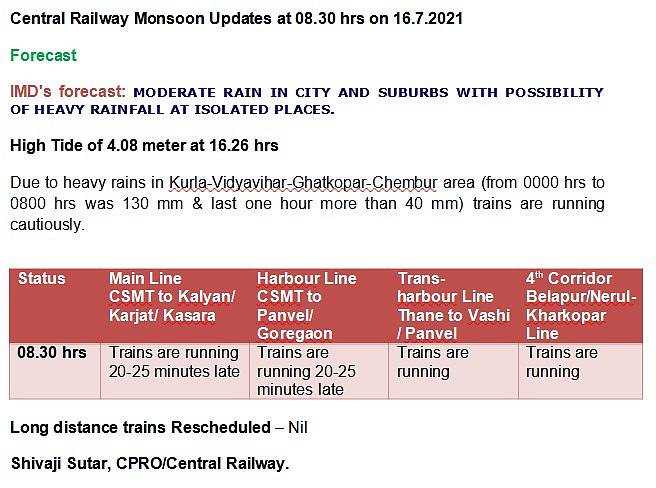 Mumbai Rains: From diverted bus routes, closed roads to local train status - Check city's traffic update here
