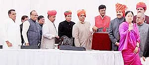 Vasundhara inducts two tainted mantris in team