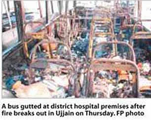 Old ambulances charred as fire breaks out at district hospital