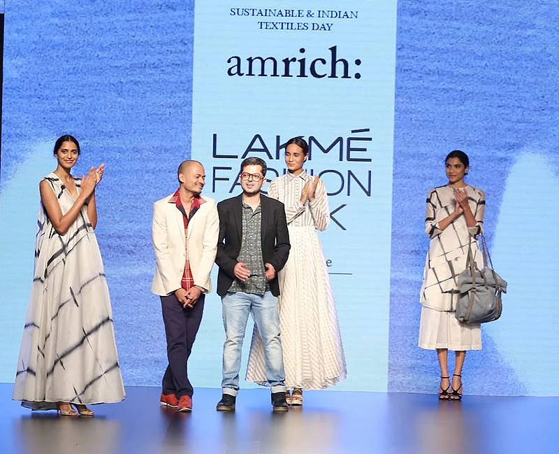 Amrich with models at LFW SR 2016