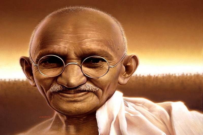 View Mahatma Gandhi Colour Photo Full Size Background