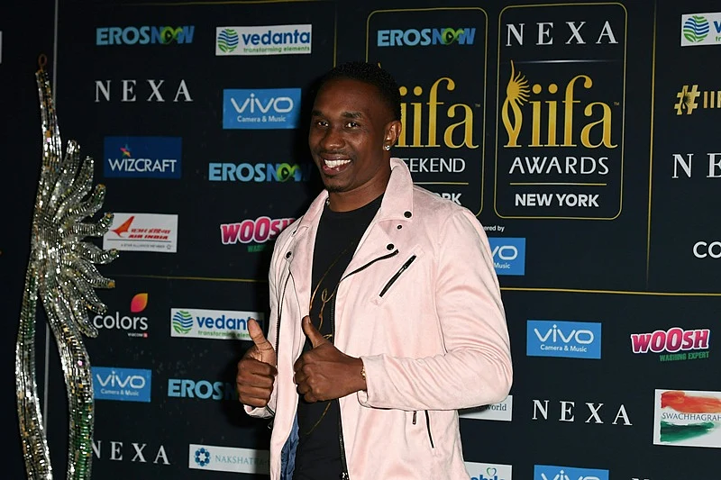 West Indies cricket player Dwayne Bravo arrives for IIFA Rocks July 14, 2017 at the MetLife Stadium in East Rutherford, New Jersey during the 18th International Indian Film Academy (IIFA) Festival. / AFP PHOTO / ANGELA WEISS