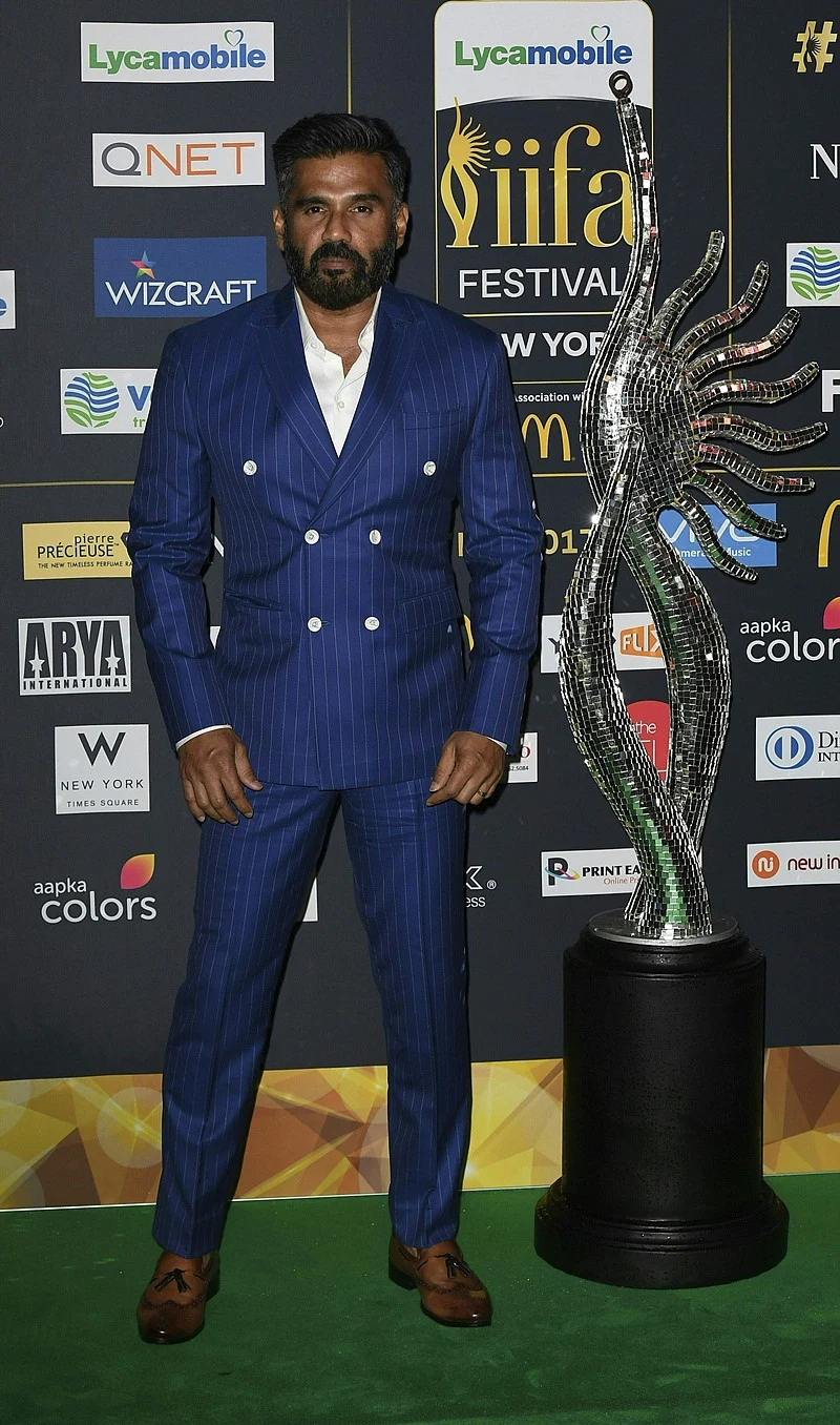 Bollywood Actor Sunil Shetty arrives for IIFA Rocks July 14, 2017 at the MetLife Stadium in East Rutherford, New Jersey during the 18th International Indian Film Academy (IIFA) Festival. / AFP PHOTO / ANGELA WEISS