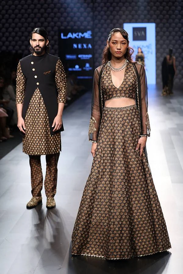 Models walk for SVA by Sonam and Paras Modi at Lakme Fashion Week WF 17