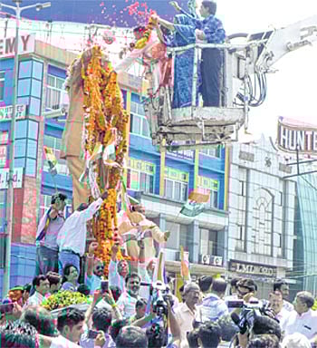 City turns blue on Ambedkar Jayanti