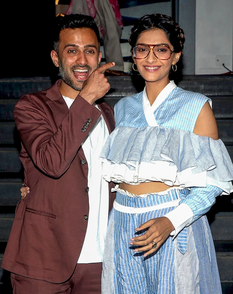 Mumbai: Bollywood actor Sonam Kapoor with husband Anand Ahuja, at the special screening of the film ‘Veere Di Wedding’, at PVR Icon, in Mumbai on Wednesday, May 30th, 2018. PTI Photo