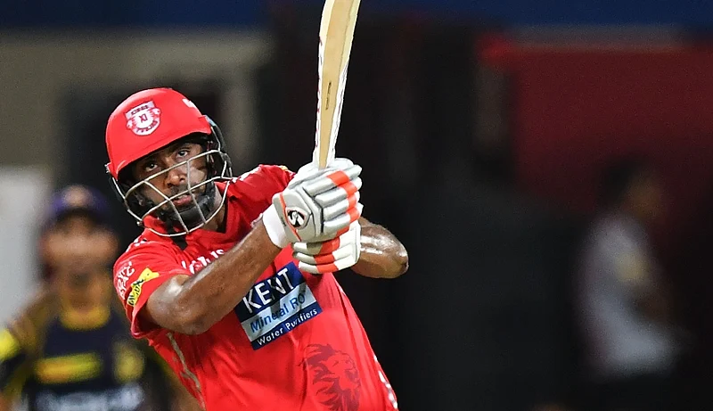 Kings XI Punjab cricketer Ravichandran Ashwin during the 2018 IPL match . / AFP PHOTO / PUNIT PARANJPE / GETTYOUT