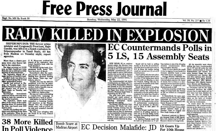 On This Day In History: May 21, 1991 – Former PM Rajiv Gandhi was assassinated by LTTE