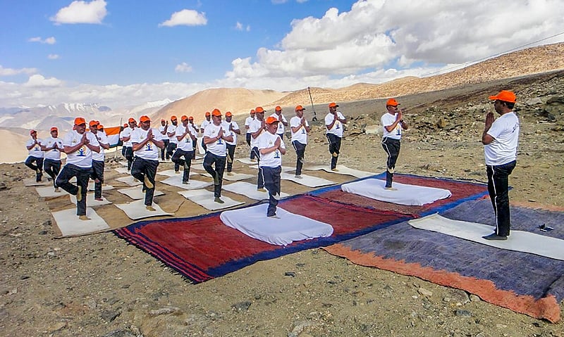 International Yoga Day 2018 Pictures Yoga Fever Grips Nation Pm Modi Leads Celebrations