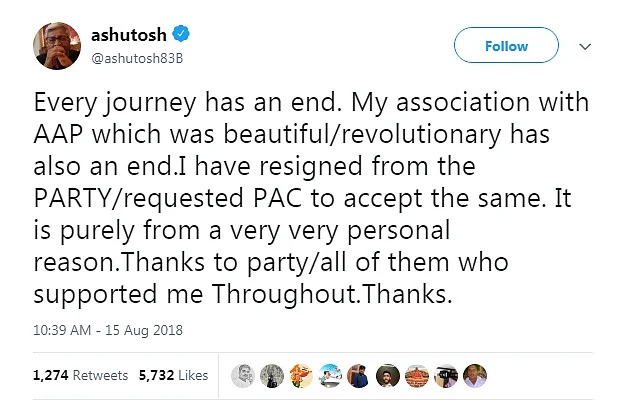 Arvind Kejriwal refuses to accept Ashutosh’s resignation says, ‘how can we ever accept your resignation?’
