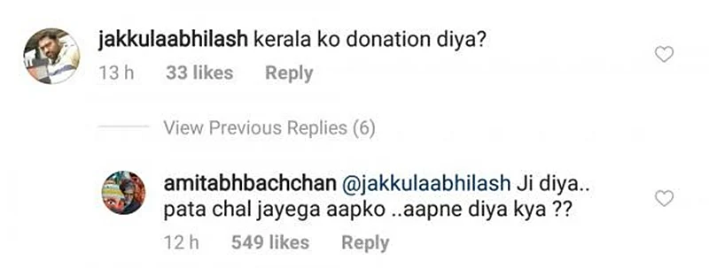 Amitabh Bachchan’s response to troll who asked him about Kerala flood donation proves he’s learning from Junior B!