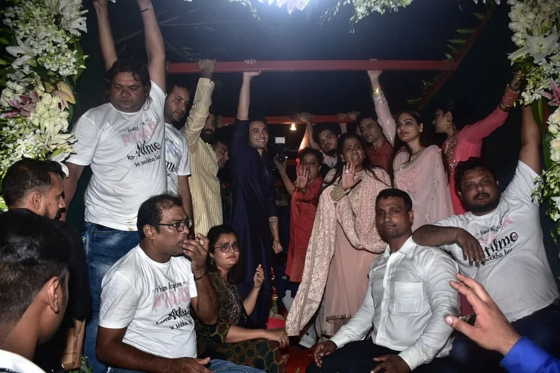 Aayush Sharma, Arpita Khan Sharma, Alvira Agnihotri. Photo by Viral Bhayanl