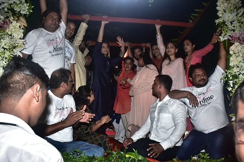 Aayush Sharma, Arpita Khan Sharma, Alvira Agnihotri, Niketan Madhok. Photo by Viral Bhayanl
