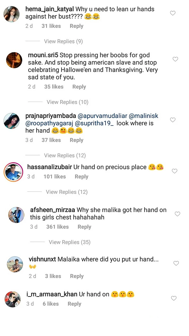 Malaika Arora trolled for placing her hand on gal pal’s breast