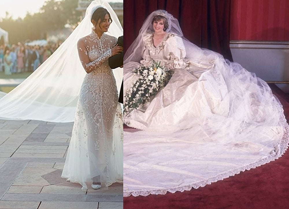 Priyanka Chopra’s 75ft long veil breaks Princess Diana’s