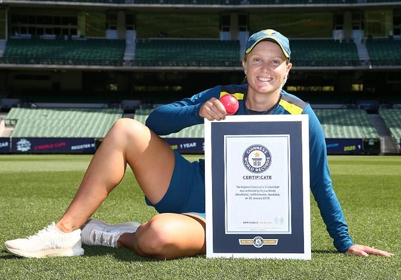 Watch Australia’s Alyssa Healy sets new Guinness World Record for