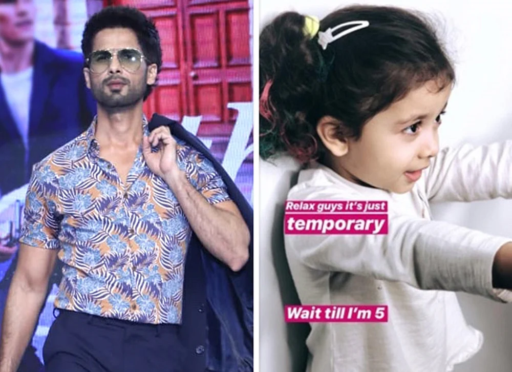 Shahid Kapoor reacts to the picture of his daughter Misha sporting hair