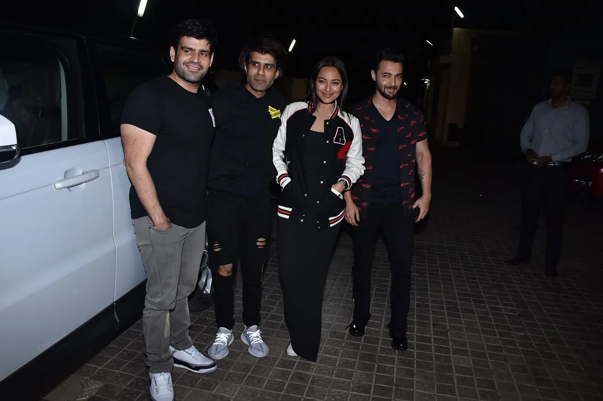 From R-L: Aayush Sharma and Sonakshi Sinha, Pic courtesy: Viral Bhayani