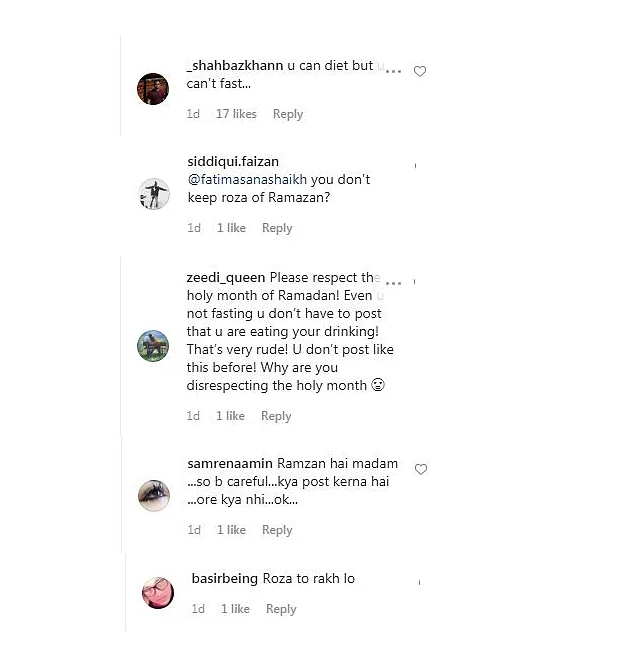 Netizens slam Fatima Sana Shaikh in her recent post for not observing Ramadan