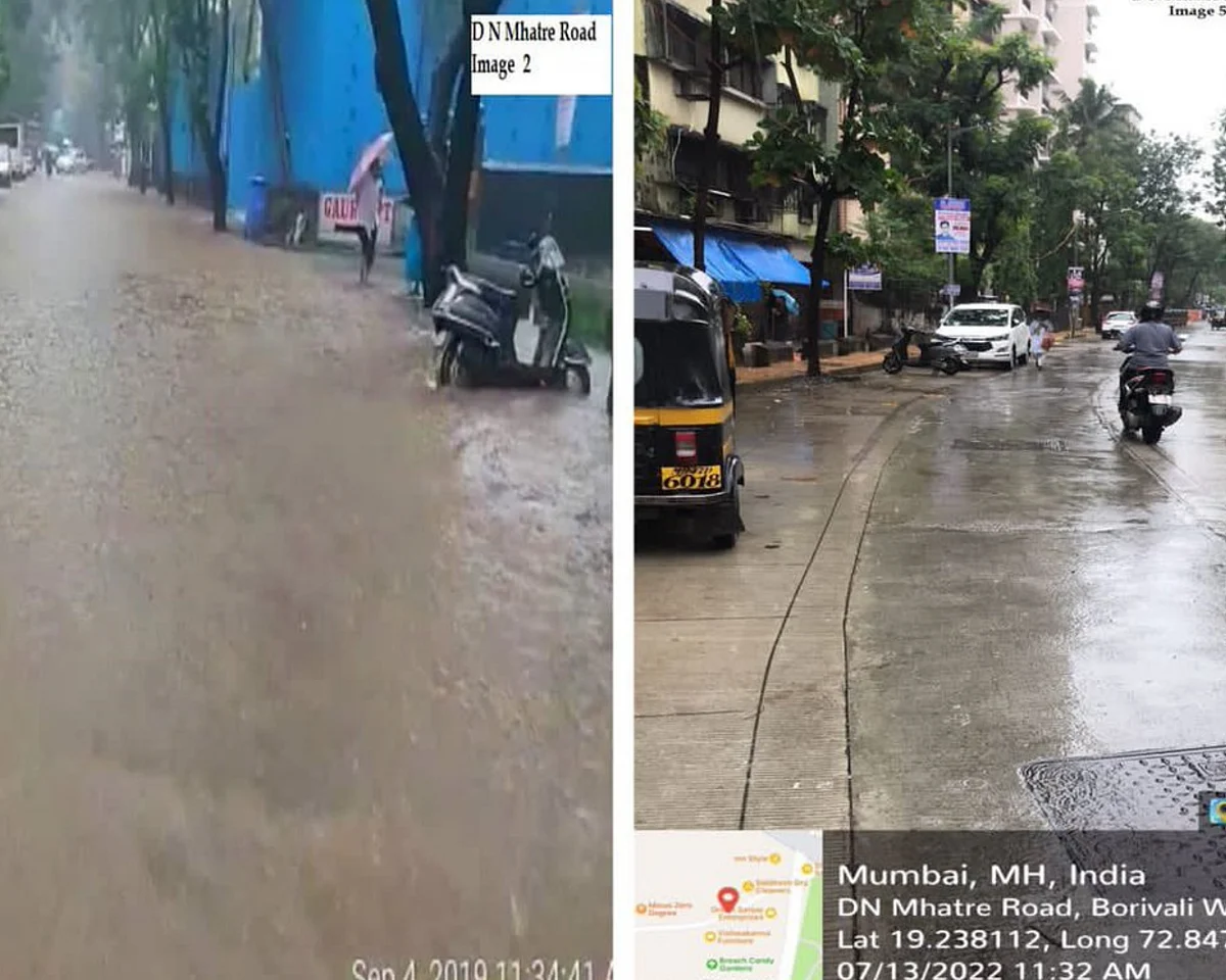 डी. एन. म्हात्रे रोड पूरमुक्त करण्यात पालिकेला यश,परिसरातील नागरिकांना दिलासा
