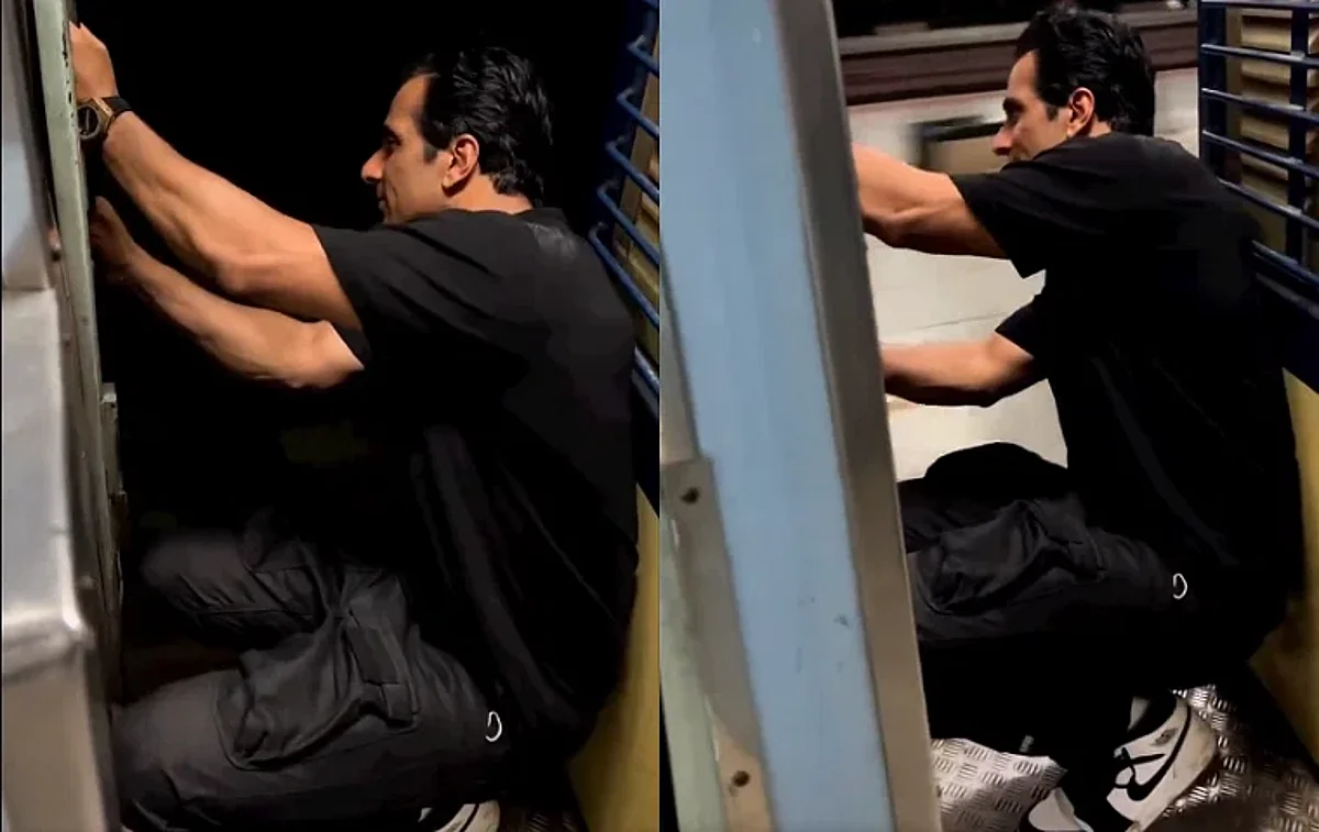 Sonu Sood : सोनू सूद याने चालत्या रेल्वे दरवाज्याजवळ बसून प्रवास करत व्हिडिओमुळे चांगलाच ट्रोल