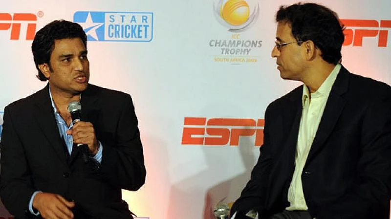 Sanjay Manjrekar just mocked Harsha Bhogle for not playing cricket and Twitter is not pleased