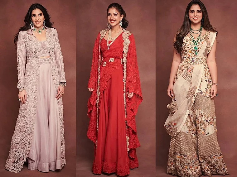 Bonded for life: Shloka, Radhika, Isha show solidarity as they twin in ethnic outfits for Ambani...
