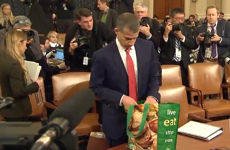 Tweeple take note of Rep lawyer's grocery bag at impeachment hearing
