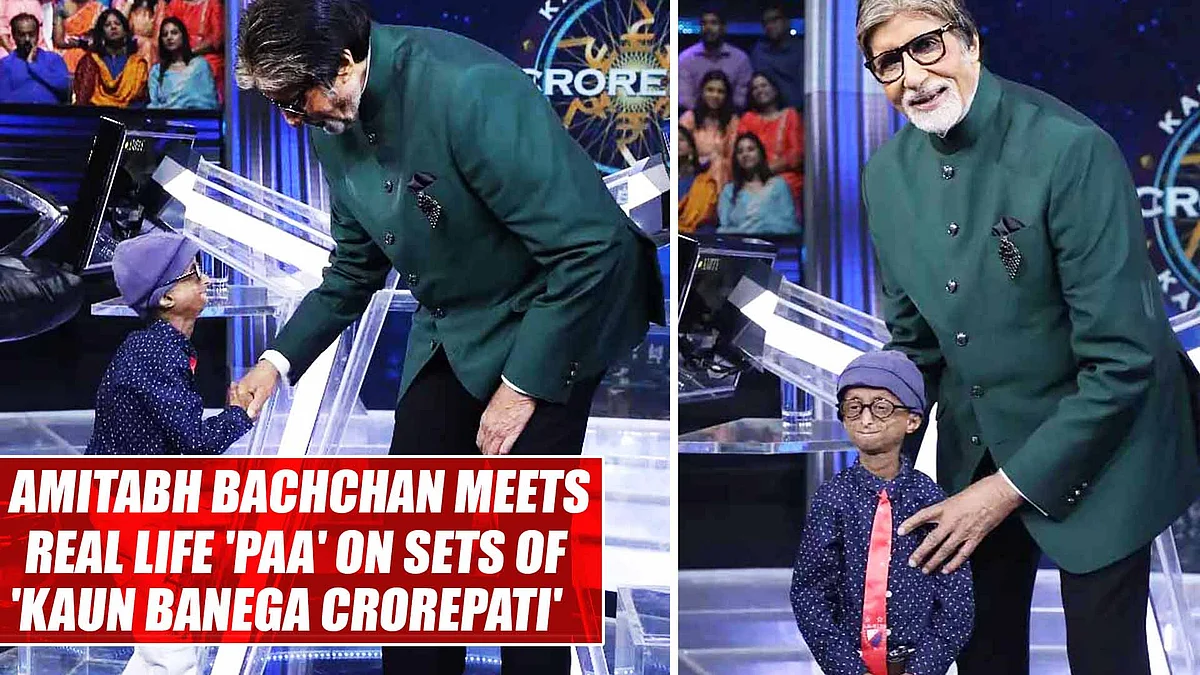 Real and reel life 'Paa': Amitabh Bachchan meets kid with progeria on sets of Kaun Banega Crorepati